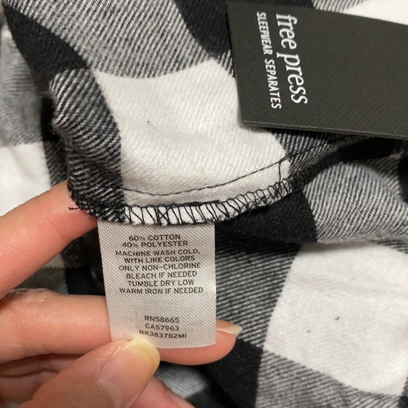 Free Press Black and White Plaid Button Down PJ - Picture 5 of 5